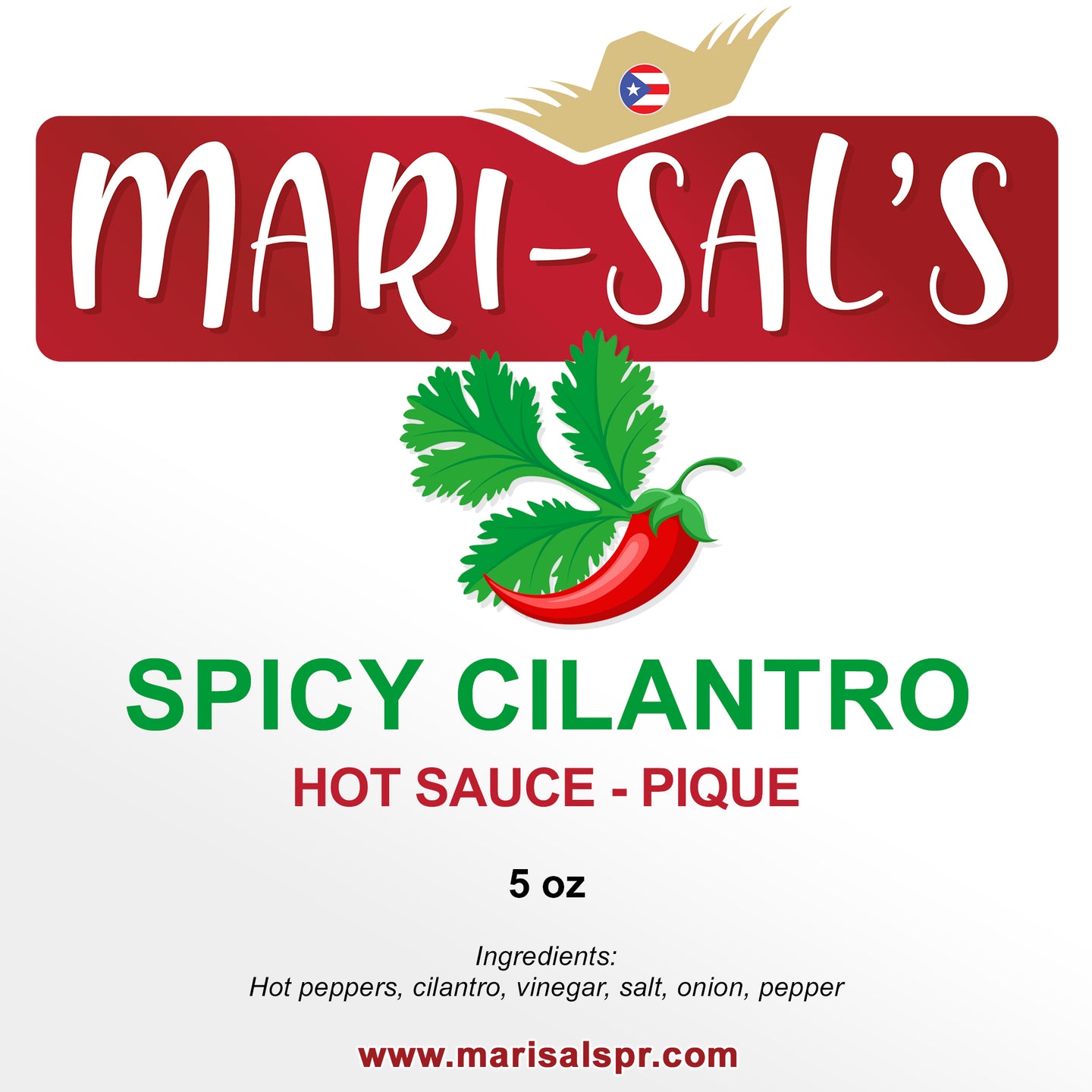 Mari-Sal’s Hot Sauce- Spicy Cliantro Pique